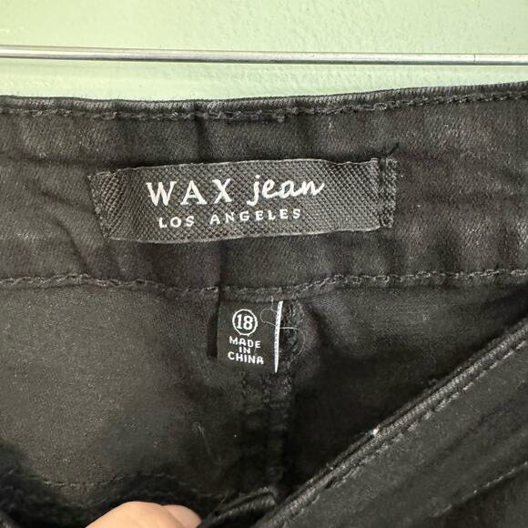 WAX JEAN Denim Womens 18 Jeans Slash Distressed Skinny High Rise Ankle Black - Picture 6 of 7